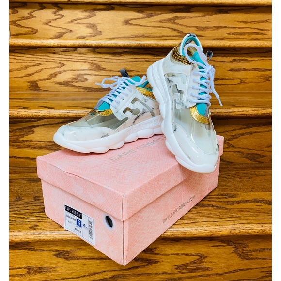 Cape Robbin Athena Marble Clear Sneakers 9 - Picture 5 of 10